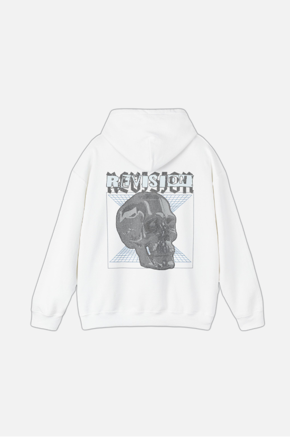 CYBER SKULL WHITE HOODIE
